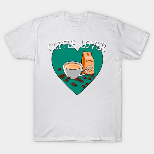 Coffee and Caffeine Lover T-Shirt by Nickym30